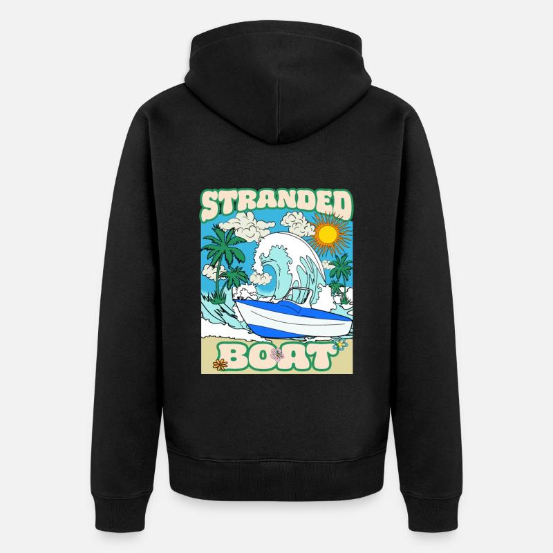 Bateau échoué - Veste à capuche bio Premium Unisexe - noir