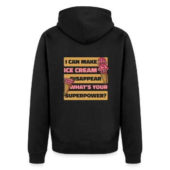 Ich kann Eiscreme verschwinden lassen Eismaschine Gelato Liebhaber - Unisex Premium Bio Zip Hoodie - Schwarz - Hinten - Nico (187cm)