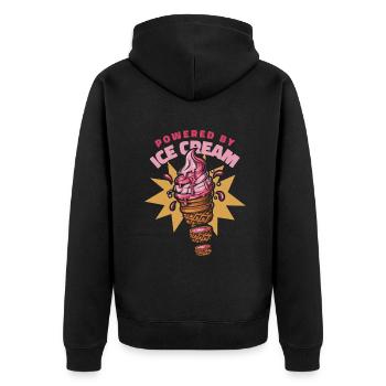 Propulsé par la sorbetière Gelato Dessert glacé - Veste à capuche bio Premium Unisexe - noir - Dos - Nico (187cm)