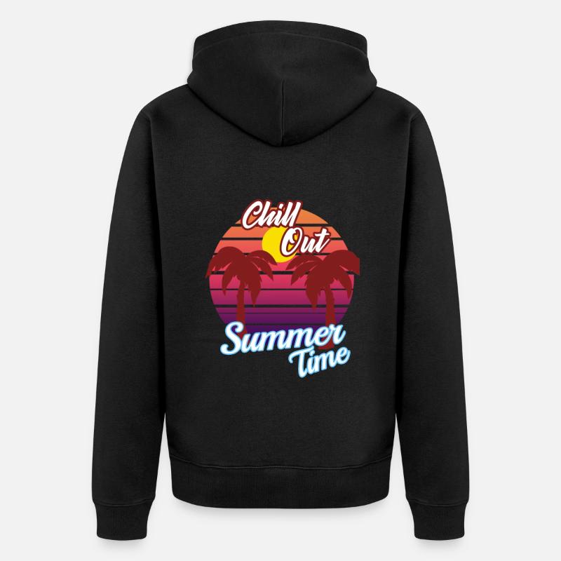 Coucher de soleil - Veste à capuche bio Premium Unisexe - noir