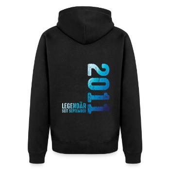Septembre 2011 Année 2011 Rétro 2011 Millésime 2011 - Veste à capuche bio Premium Unisexe - noir - Dos - Nico (187cm)