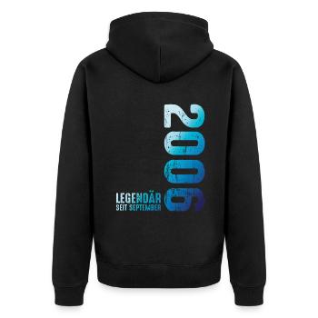 September 2006 Year 2006 Retro 2006 Vintage 2006 - Unisex Premium Organic Zip Hoodie - black - Back - Nico (187cm)