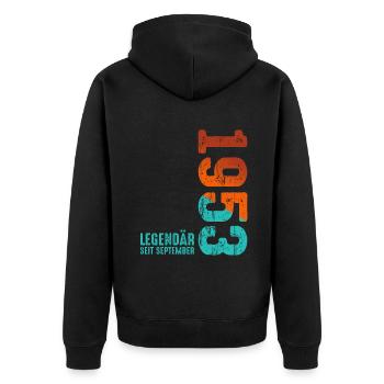 Since September 1953 Year 1953 Retro Vintage 1953 - Unisex Premium Organic Zip Hoodie - black - Back - Nico (187cm)