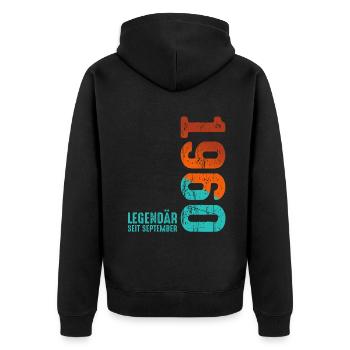 Since September 1960 Year 1960 Retro Vintage 1960 - Unisex Premium Organic Zip Hoodie - black - Back - Nico (187cm)