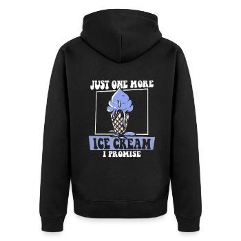 Nur noch ein Eis, versprochen Gelato Maker - Unisex Premium Bio Zip Hoodie - Schwarz - Hinten - Nico (187cm)