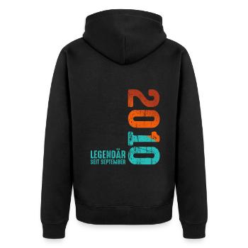 Septembre 2010 Légendaire depuis - Veste à capuche bio Premium Unisexe - noir - Dos - Nico (187cm)