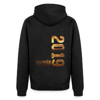 Légendaire depuis septembre 2019 Anniversaire - Veste à capuche bio Premium Unisexe - noir - Dos - Nico (187cm)