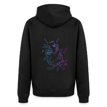Brown-Throated Pilosa Folivora Lover Sloth - Unisex Premium Organic Zip Hoodie - black - Back - Nico (187cm)