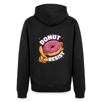 Donut Resist Doughnut Glazed Maker Lover Donut - Unisex Premium Bio Zip Hoodie - Schwarz - Hinten - Nico (187cm)