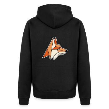 Geometric Red Fox Canidae Caninae Fox Lover Fox - Unisex Premium Organic Zip Hoodie - black - Back - Nico (187cm)