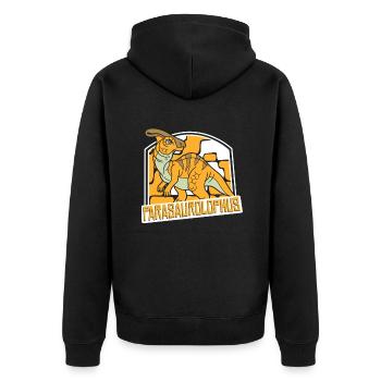Parasaurolophini Hadrosauridae Dinosaur - Unisex Premium Organic Zip Hoodie - black - Back - Nico (187cm)