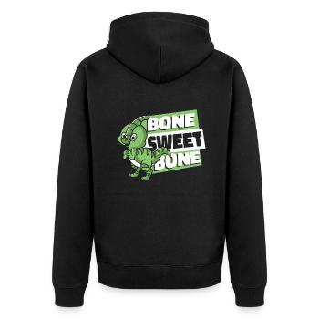 Bone Sweet Bone Parasaurolophini Dinosaur - Unisex Premium Organic Zip Hoodie - black - Back - Nico (187cm)