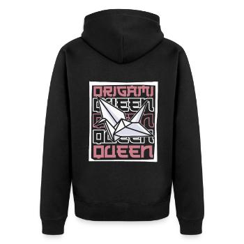 Origami Reine Pliant Hibou Papier Grue Maître - Veste à capuche bio Premium Unisexe - noir - Dos - Nico (187cm)