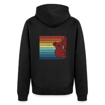 Rétro Koalabear Phascolarctos Cinereus Eucalyptus - Veste à capuche bio Premium Unisexe - noir - Dos - Nico (187cm)