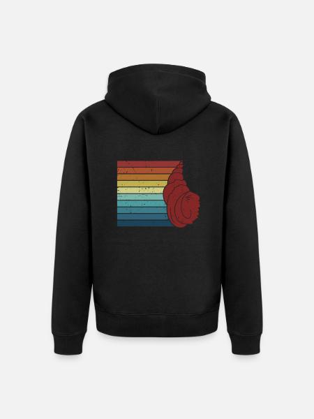 Retro Bivalvia Shell Shell taske Hunter Seashell - Premium økologisk unisex-hættejakke - sort