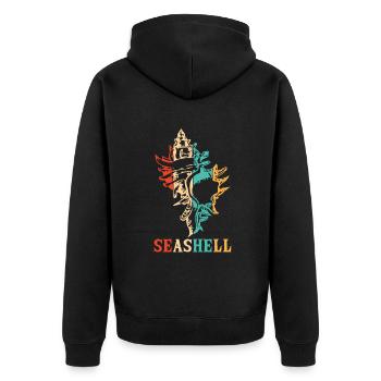 Sac à coquillages rétro Bivalvia Seashell - Veste à capuche bio Premium Unisexe - noir - Dos - Nico (187cm)