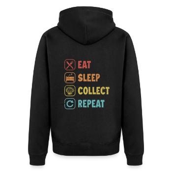 Manger Dormir Collecter Répéter Coquillage Bivalvia Coquillage - Veste à capuche bio Premium Unisexe - noir - Dos - Nico (187cm)