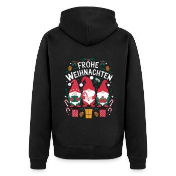 Joyeux Noël Les gnomes célèbrent la joie - Veste à capuche bio Premium Unisexe - noir - Dos - Nico (187cm)
