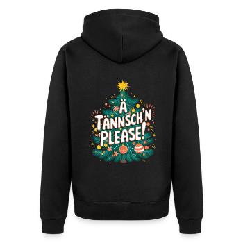 Ä Tännsch’n Please Humour de Noël - Veste à capuche bio Premium Unisexe - noir - Dos - Nico (187cm)