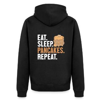 Manger des crêpes pour dormir Répéter les recettes Griddlecake - Veste à capuche bio Premium Unisexe - noir - Dos - Nico (187cm)