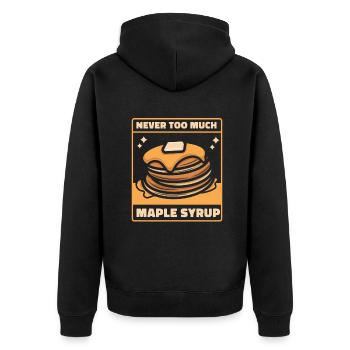 Jamais trop de recettes de sirop d’érable Flapjack - Veste à capuche bio Premium Unisexe - noir - Dos - Nico (187cm)
