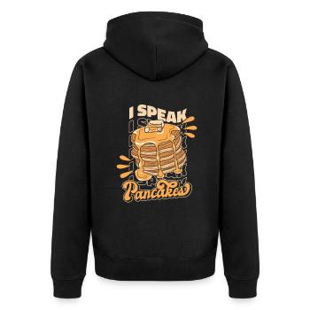 Ich spreche Pfannkuchen Rezepte Flapjack Grillkuchen - Unisex Premium Bio Zip Hoodie - Schwarz - Hinten - Nico (187cm)