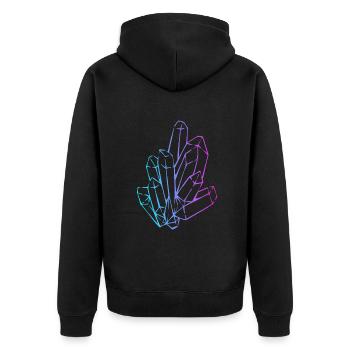 Geologe Rockhounding Stone Collector Mineral - Unisex Premium Bio Zip Hoodie - Schwarz - Hinten - Nico (187cm)