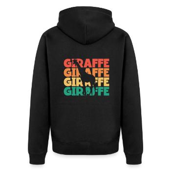 Girafe Rétro Texte Africain Giraffidae Nubian - Veste à capuche bio Premium Unisexe - noir - Dos - Nico (187cm)