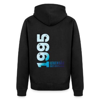 Limited Edition November 1995 Legendary Since - Unisex Premium Organic Zip Hoodie - black - Back - Nico (187cm)