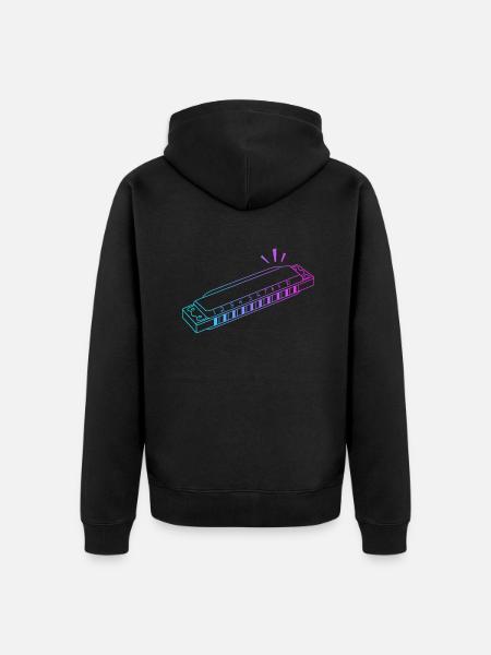 Maulharfe Harmonist Harmonicist Profi - Unisex Premium Bio Zip Hoodie - Schwarz