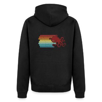 Retro Octopodes Octopoda Cephalopoda Lover Octopus - Unisex Premium Organic Zip Hoodie - black - Back - Nico (187cm)