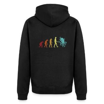 Octopus Evolution Octopodes Octopoda Cephalopoda - Unisex Premium Organic Zip Hoodie - black - Back - Nico (187cm)