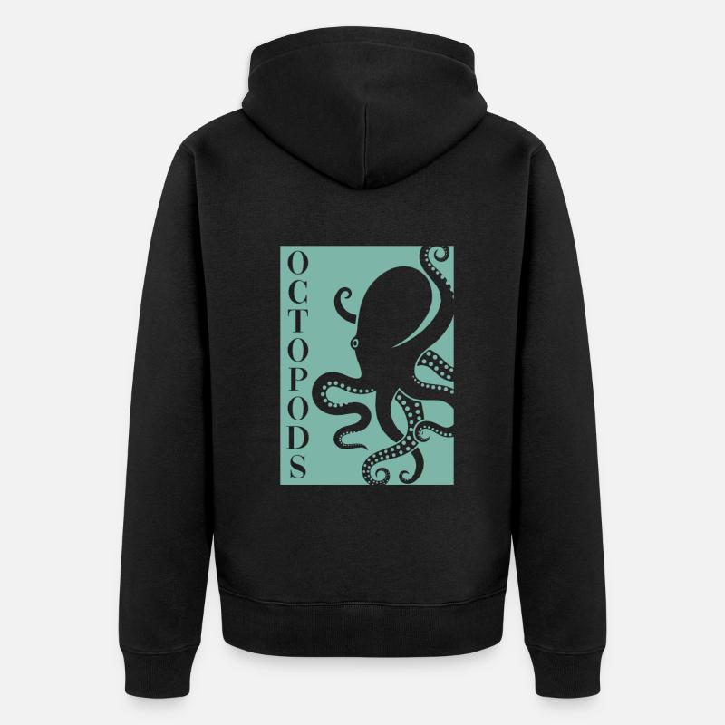Octopodes Octopoda Cephalopoda Lover Octopus - Veste à capuche bio Premium Unisexe - noir