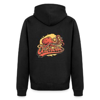 Octoholic Octopodes Octopoda Cephalopoda Lover - Unisex Premium Organic Zip Hoodie - black - Back - Nico (187cm)