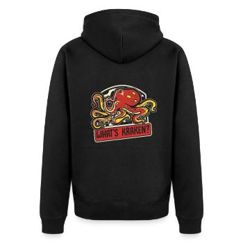What's Kraken Cephalopoda Octopodes Octopoda - Unisex Premium Organic Zip Hoodie - black - Back - Nico (187cm)