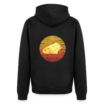 Fromager rétro Queso Lover Fromage Gouda - Veste à capuche bio Premium Unisexe - noir - Dos - Nico (187cm)