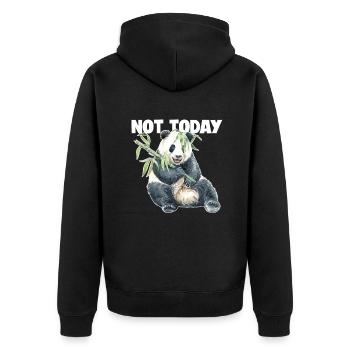 Nicht heute Pandabär Ailuropoda melanoleuca Riese - Unisex Premium Bio Zip Hoodie - Schwarz - Hinten - Nico (187cm)