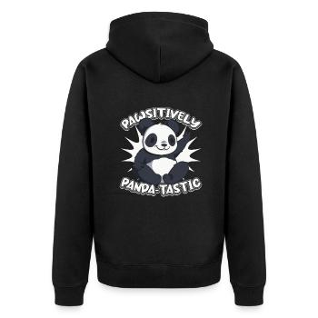 Pfotenhaft Panda-tastisch Panda Bär Freund Liebhaber - Unisex Premium Bio Zip Hoodie - Schwarz - Hinten - Nico (187cm)