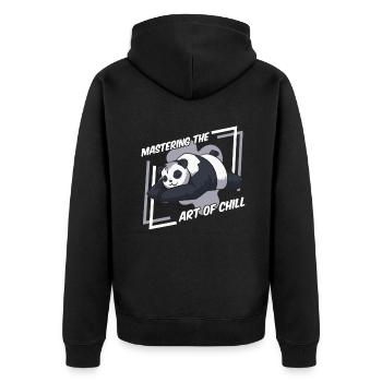 Mastering The Art Of Chill Panda Bear Friend - Unisex Premium Organic Zip Hoodie - black - Back - Nico (187cm)