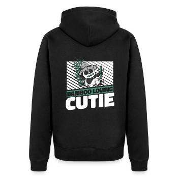 Bamboo Loving Cutie Panda Bear Friend Giant Panda - Unisex Premium Organic Zip Hoodie - black - Back - Nico (187cm)