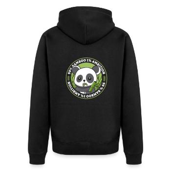 99% Bamboo 1% Ambition Panda Bear Friend Lover - Unisex Premium Organic Zip Hoodie - black - Back - Nico (187cm)