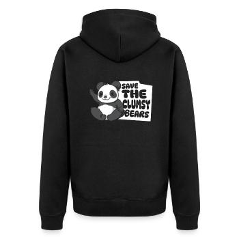 Save The Clumsy Bears Panda Bear Friend Lover - Unisex Premium Organic Zip Hoodie - black - Back - Nico (187cm)