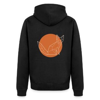 Lineart Caninae Red Fox Canidae Fox Lover Fox - Unisex Premium Organic Zip Hoodie - black - Back - Nico (187cm)