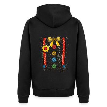 Carnival Colorful Buttons Red Suspenders Yellow - Unisex Premium Organic Zip Hoodie - black - Back - Nico (187cm)