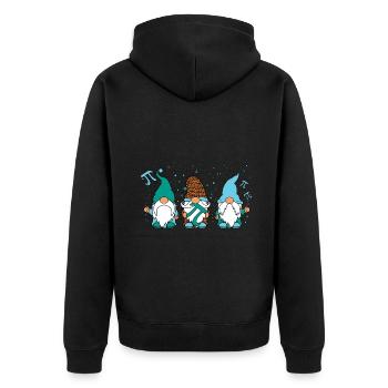 Pi tag gnome with funny symbols - Unisex Premium Organic Zip Hoodie - black - Back - Nico (187cm)