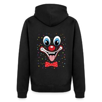 Carnival Funny Clown Face Design Colorful - Unisex Premium Organic Zip Hoodie - black - Back - Nico (187cm)