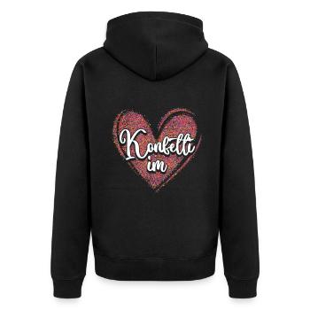Carnaval confettis dans le coeur carnaval coloré - Veste à capuche bio Premium Unisexe - noir - Dos - Nico (187cm)
