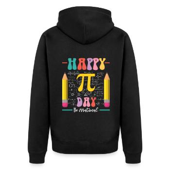Happy Pi Day Sei Irrational - Unisex Premium Bio Zip Hoodie - Schwarz - Hinten - Nico (187cm)