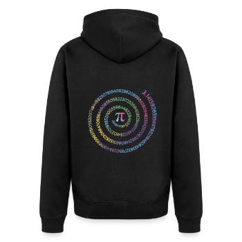 Pi Day: 3.14159265359 Spiral Rainbow - Unisex Premium Organic Zip Hoodie - black - Back - Nico (187cm)