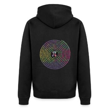 Pi Day Faszinierende Spiralzahlen - Unisex Premium Bio Zip Hoodie - Schwarz - Hinten - Nico (187cm)